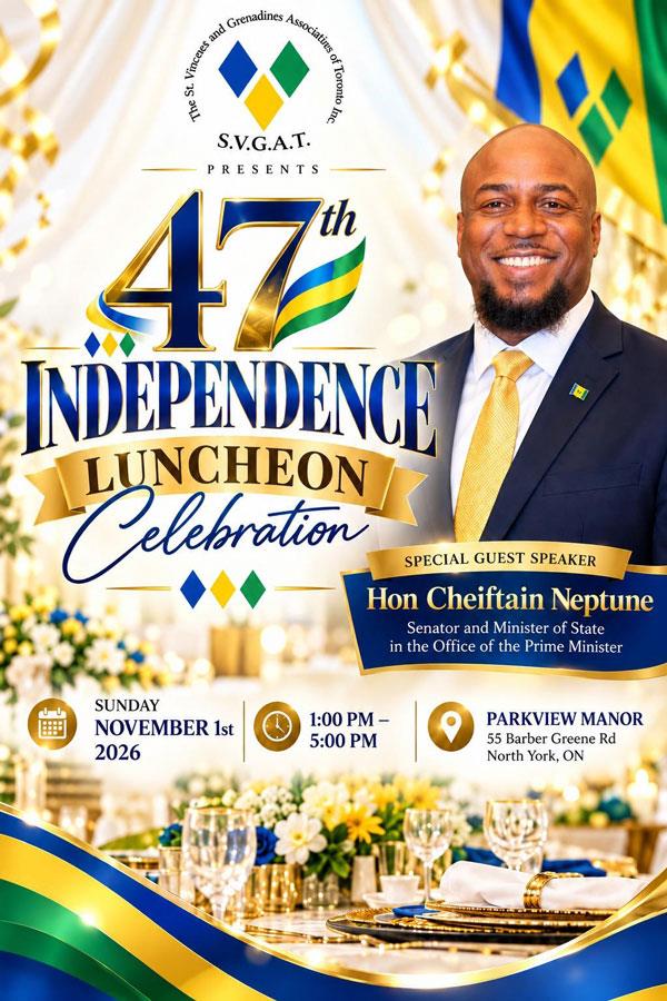 SVGAT 47th Independence Luncheon Celebration with Hon. Cheiftain Neptune